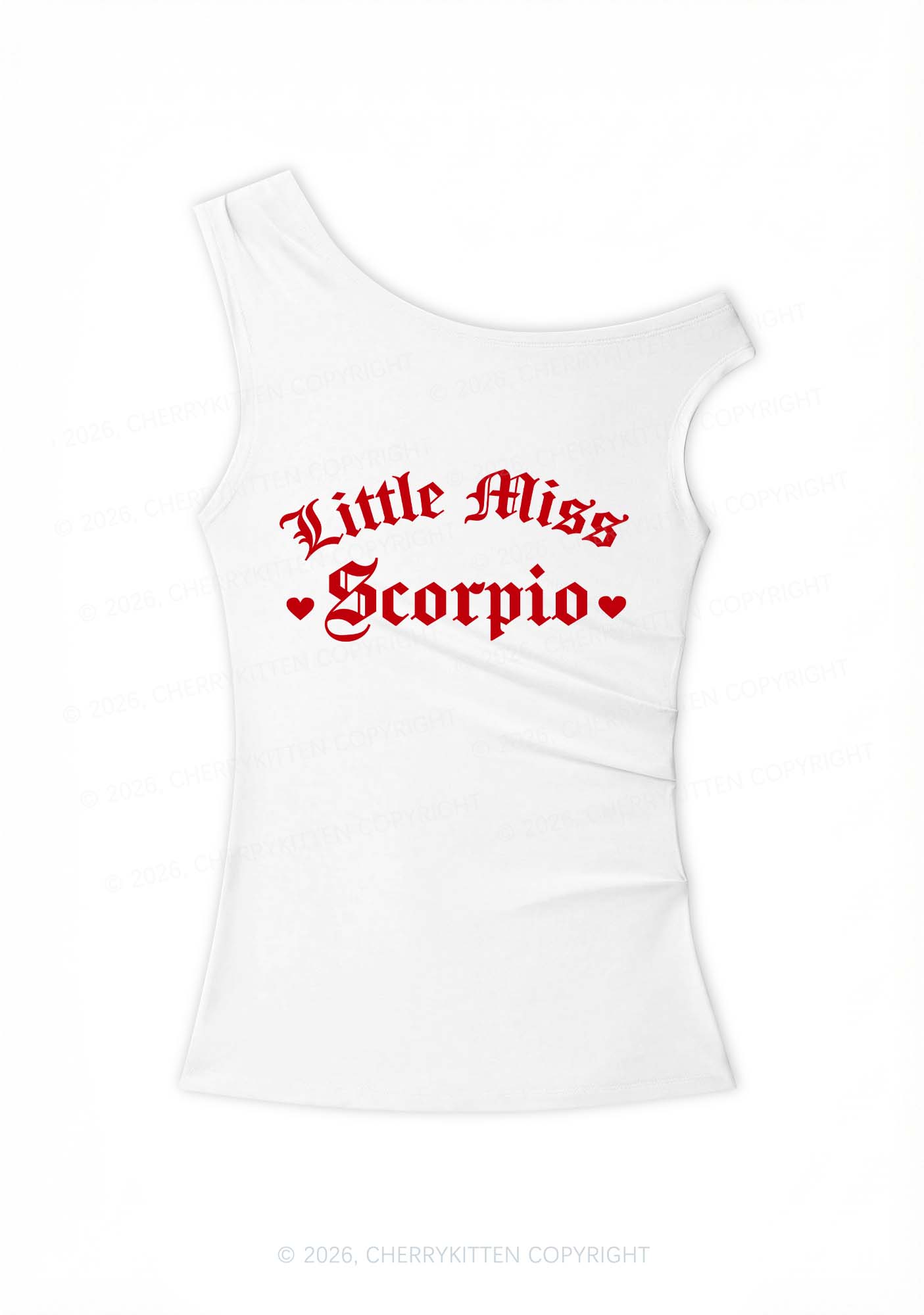 Custom Zodiac Little Miss Y2K Off Shoulder Tank Top Cherrykitten