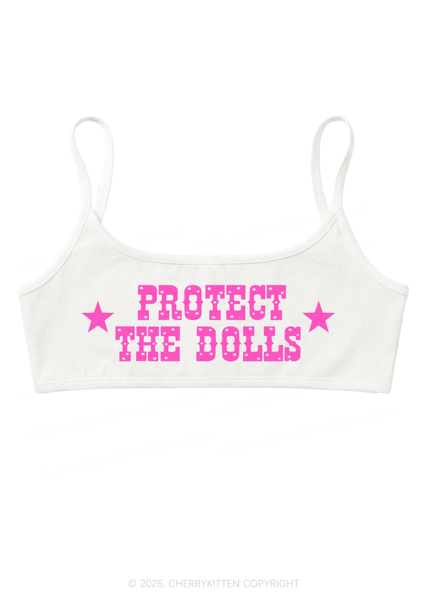 Protect The Dolls Y2K Super Crop Cami Cherrykitten