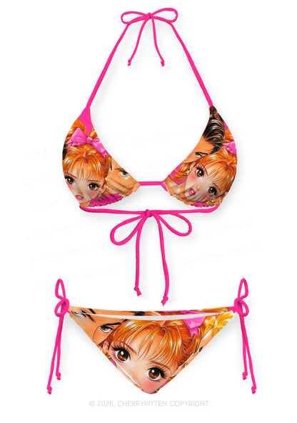 Love Triangle Y2K Print Bikini Set Cherrykitten