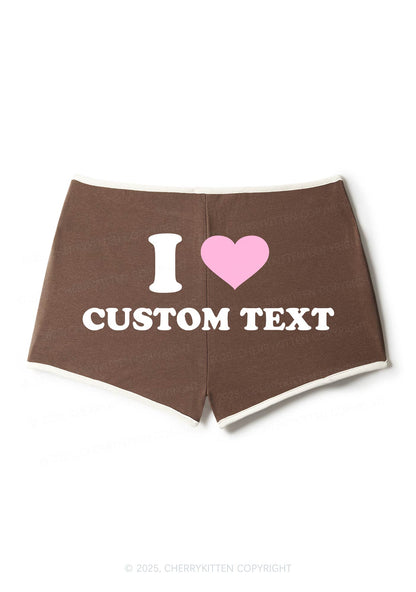 I Love Custom Personalized Y2K Contrast Mini Shorts Cherrykitten