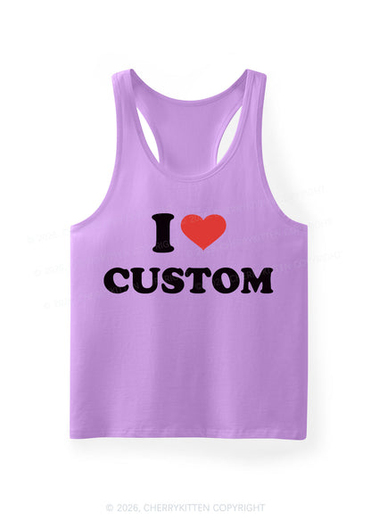 I Love Custom Personalized Y2K Men Racerback Tank Top Cherrykitten
