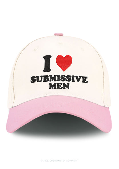 Embroidered I Love S Men Y2K Color Block Baseball Cap Cherrykitten