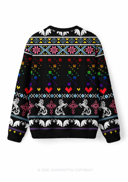 Homophobia Is Gay Pride Y2K Christmas Knit Sweatshirt Cherrykitten
