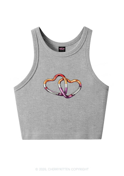 Carabiner Hearts Pride Y2K Crop Tank Top Cherrykitten