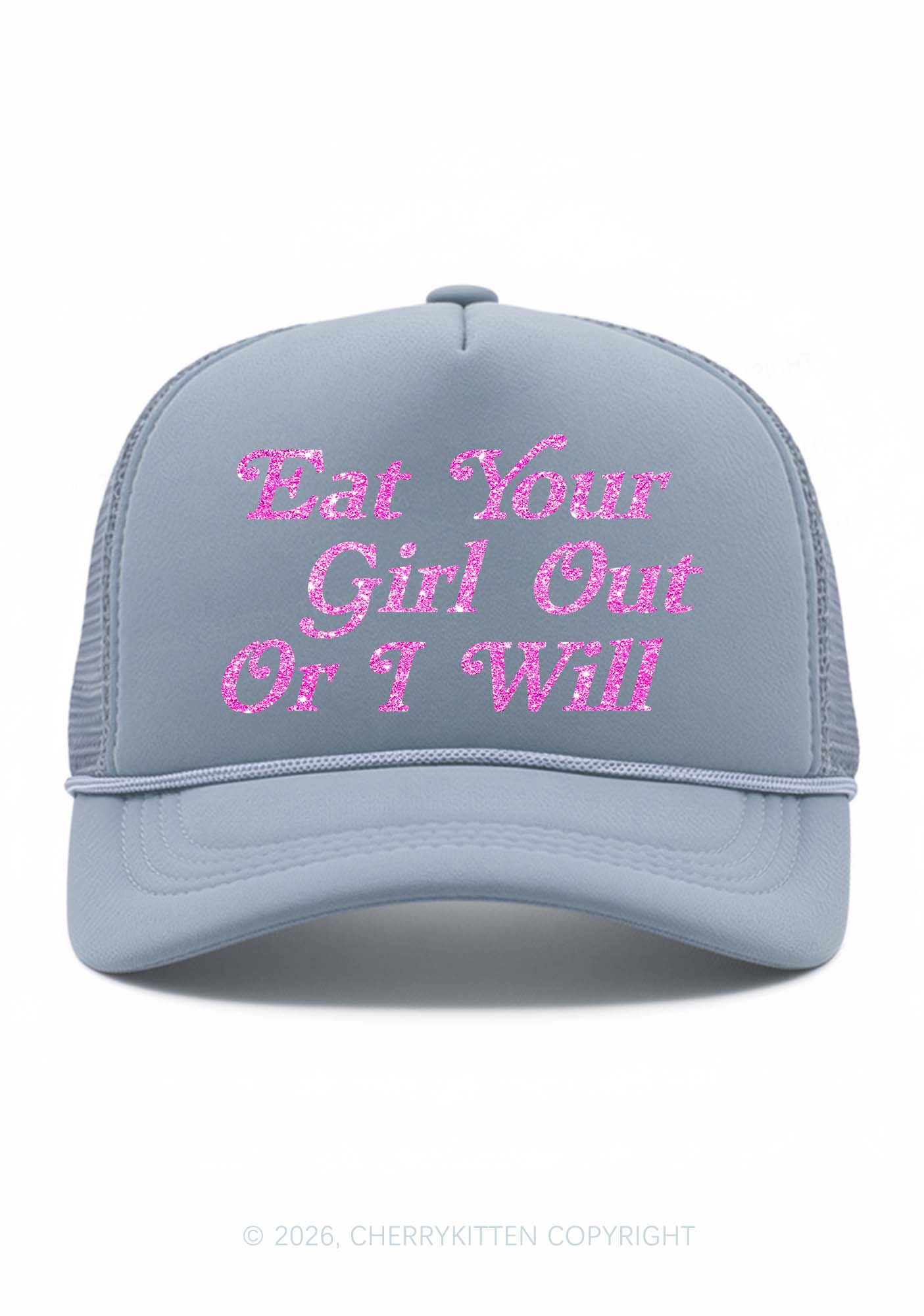 Glitter Eat Your Girl Out Pride Y2K Trucker Hat Cherrykitten