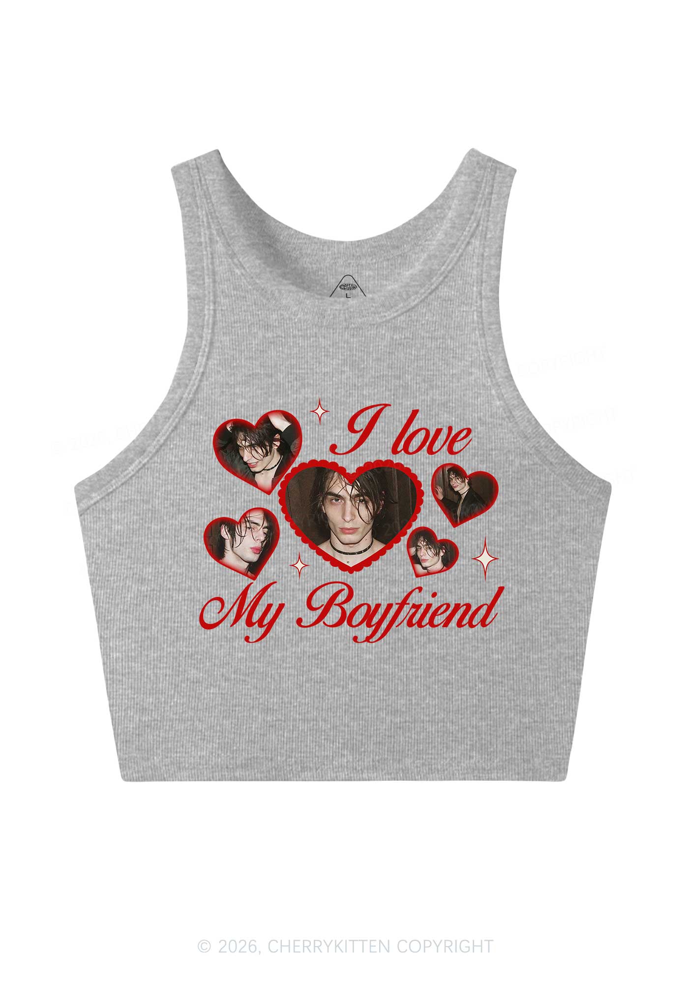 Custom Photo I Love My GF BF Valentine's Day Y2K Crop Tank Top Cherrykitten