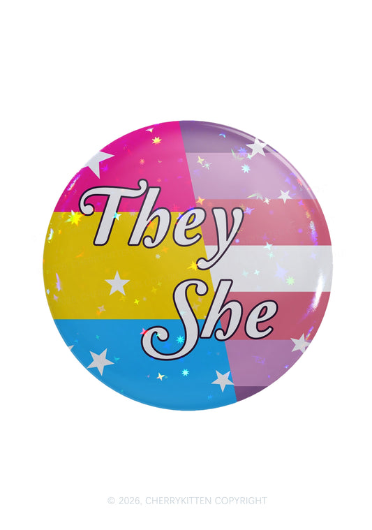 They She Pansexual Lesbian Pride 1Pc Y2K Pin Badge Cherrykitten
