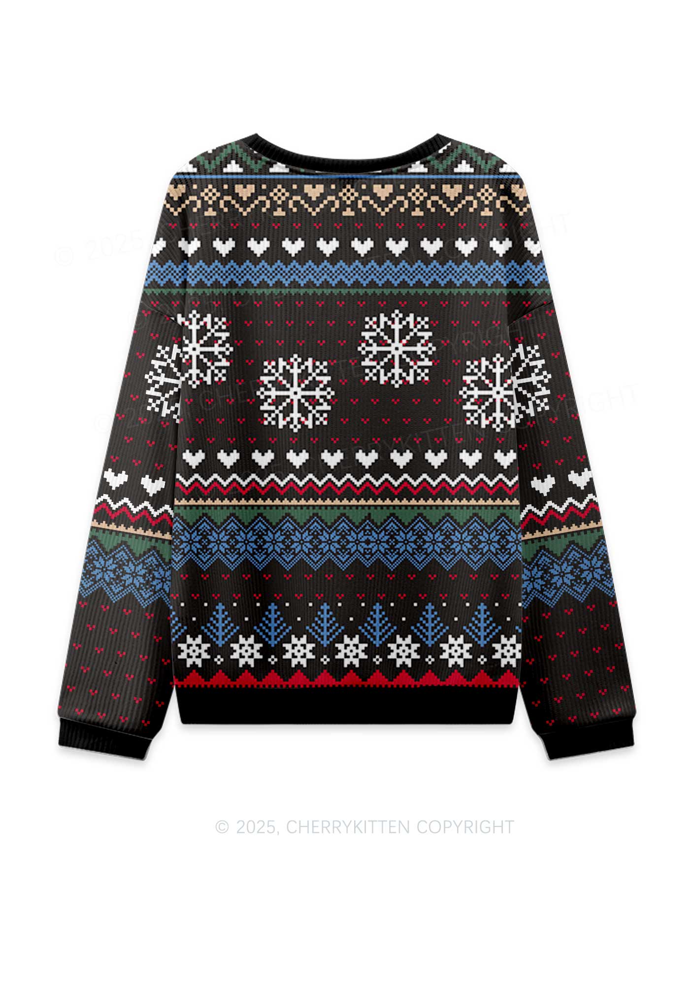 Feral Y2K Christmas Knit Sweatshirt Cherrykitten