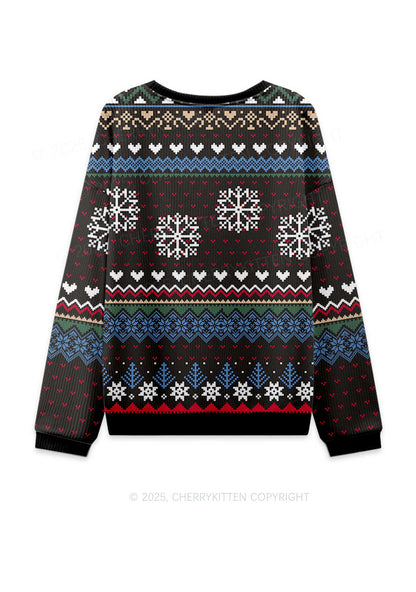 Feral Y2K Christmas Knit Sweatshirt Cherrykitten