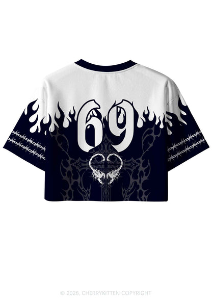 Skull Scorpion Heart Y2K Crop Sport Jersey Shirts Cherrykitten