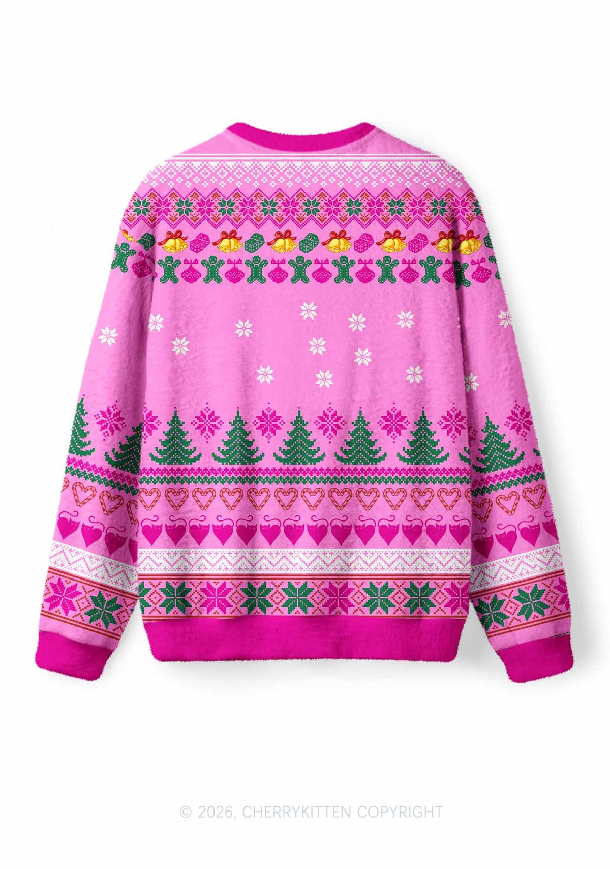 Four Christmas Cats Y2K Knit Sweatshirt Cherrykitten
