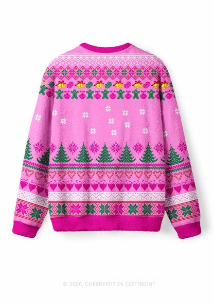 Four Christmas Cats Y2K Knit Sweatshirt Cherrykitten