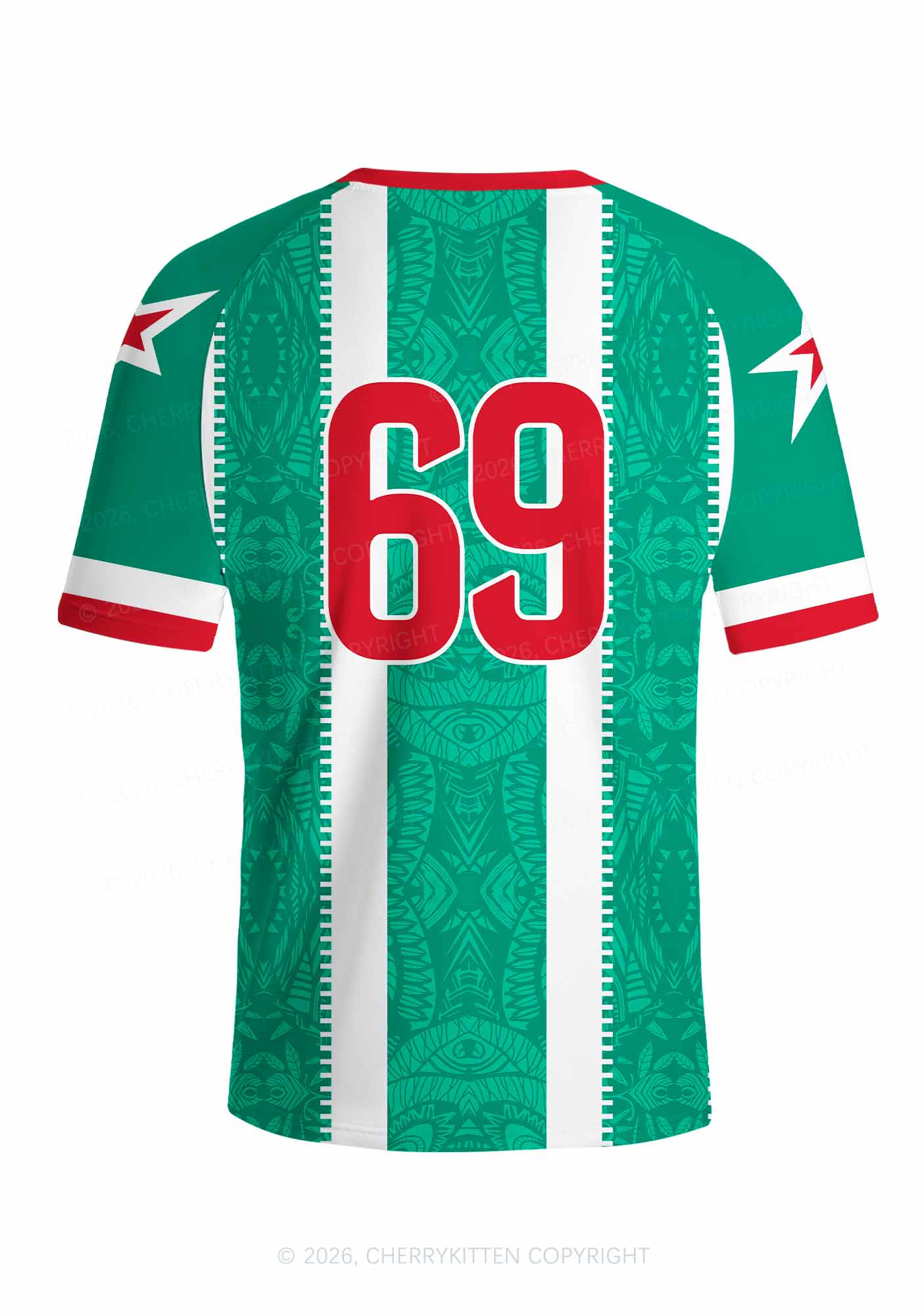 Custom Green Mexican Flag Y2K Football Jersey Shirts Cherrykitten