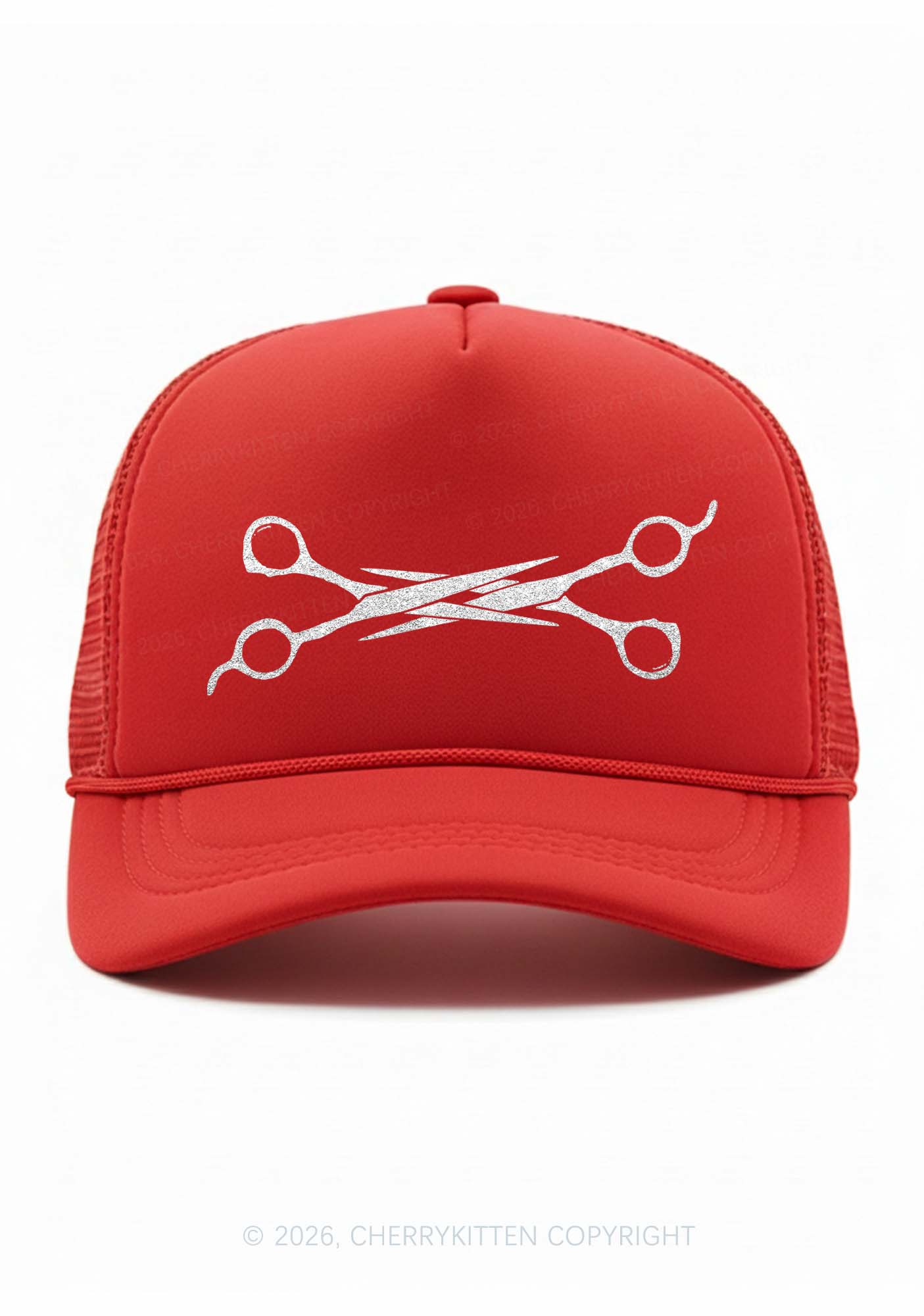 Glitter Pink Scissors Pride Y2K Trucker Hat Cherrykitten