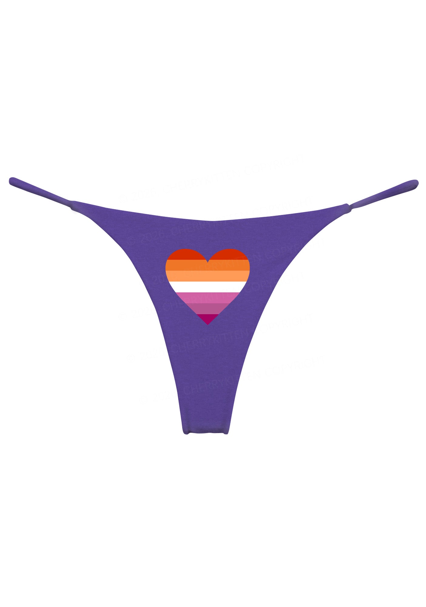 Lesbian Heart Pride Y2K Bikini String Thong Cherrykitten