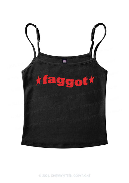 Red Faggot Pride Y2K Spaghetti Strap Cami Cherrykitten
