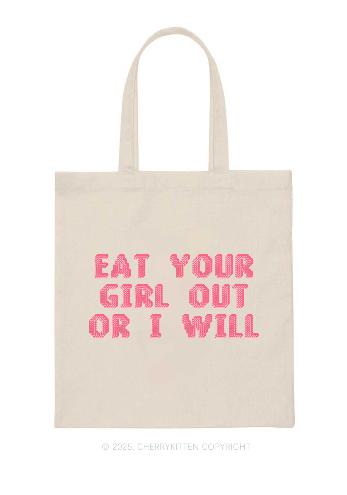 Eat Your Girl Out Pride Y2K Canvas Tote Bag Cherrykitten