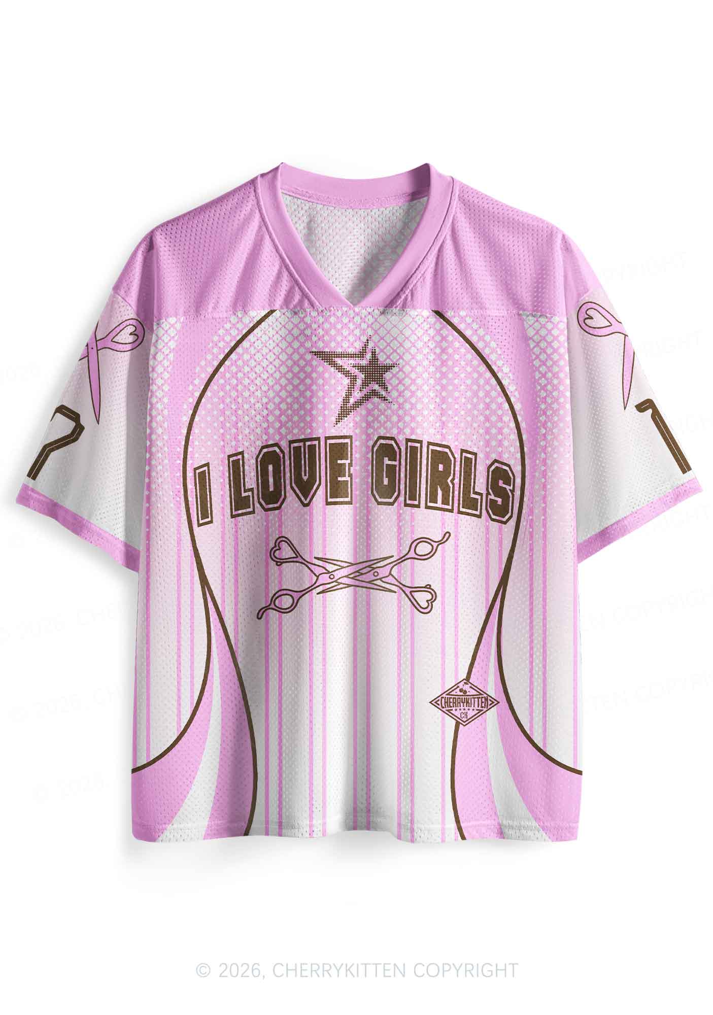 I Love Girls Scissors Pride Y2K Sport Jersey Shirts Cherrykitten