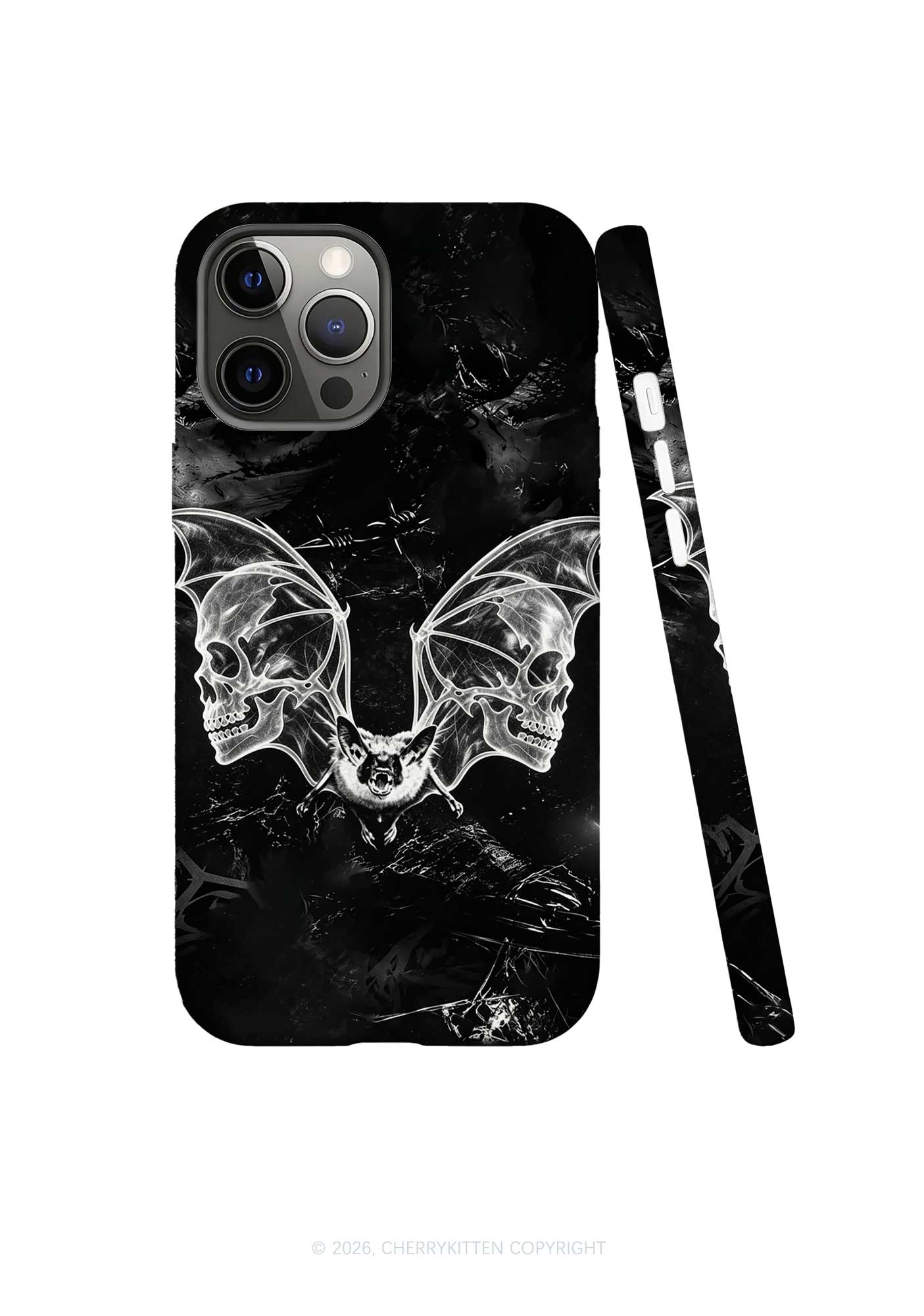 Halloween Bat Skeleton Wings Y2K Phone Case Cherrykitten
