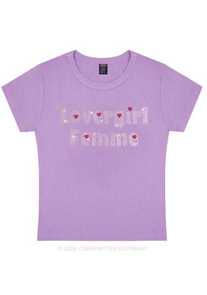 Rhinestone Lovergirl Femme Y2K Baby Tee Cherrykitten