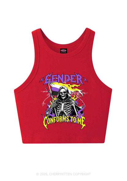 Gender Conforms To Me Pride Y2K Crop Tank Top Cherrykitten