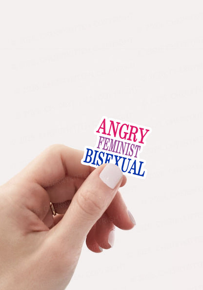 Angry Feminist Bisexual Pride 1pc Y2K Sticker Cherrykitten
