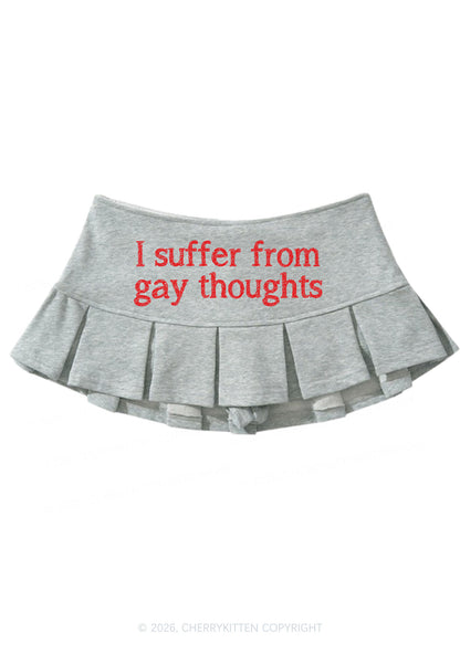 Suffer From Gay Thoughts Pride Y2K Mini Pleated Skirts Cherrykitten