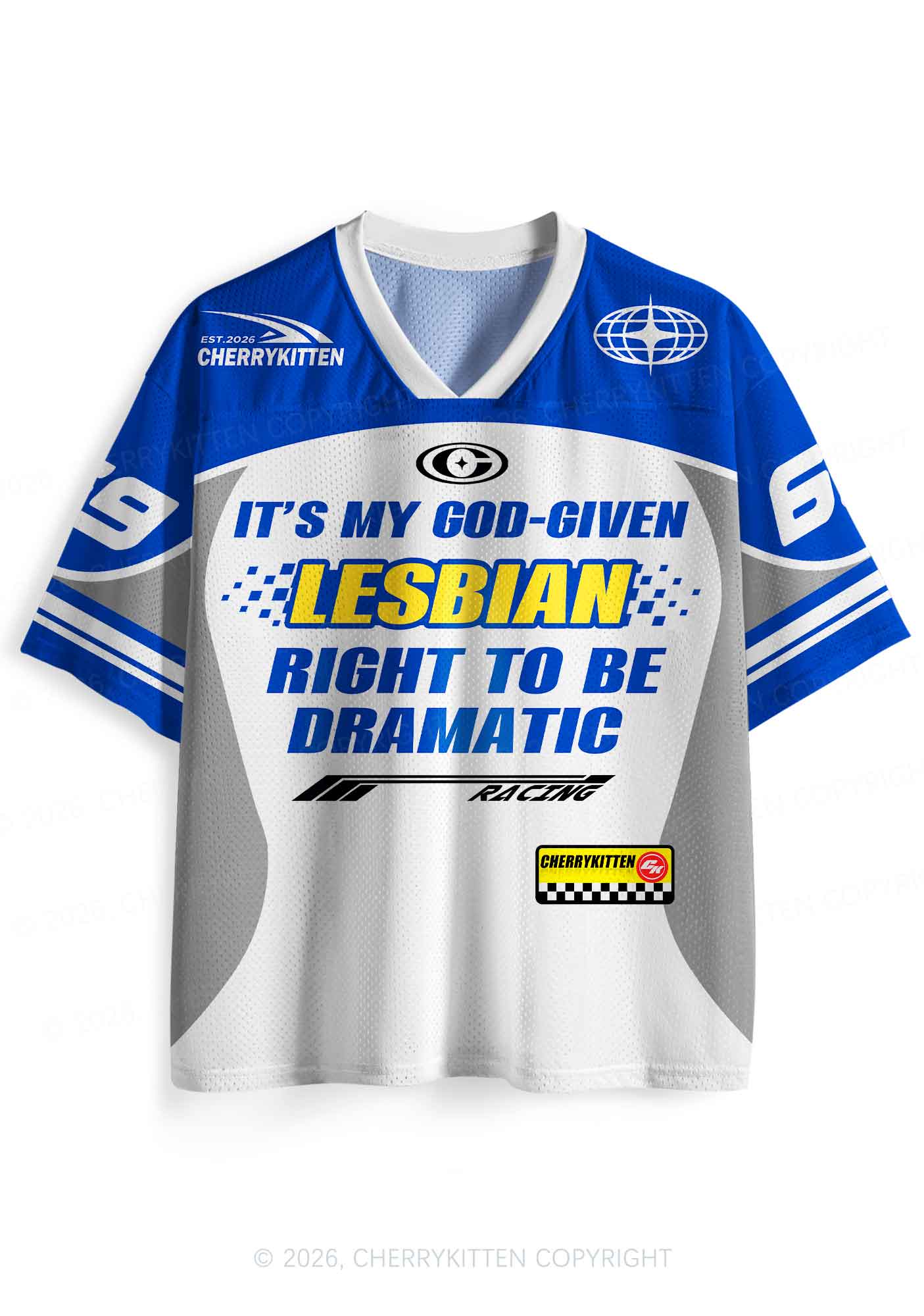 God Given Lesbian Right Pride Y2K Sport Jersey Shirts Cherrykitten