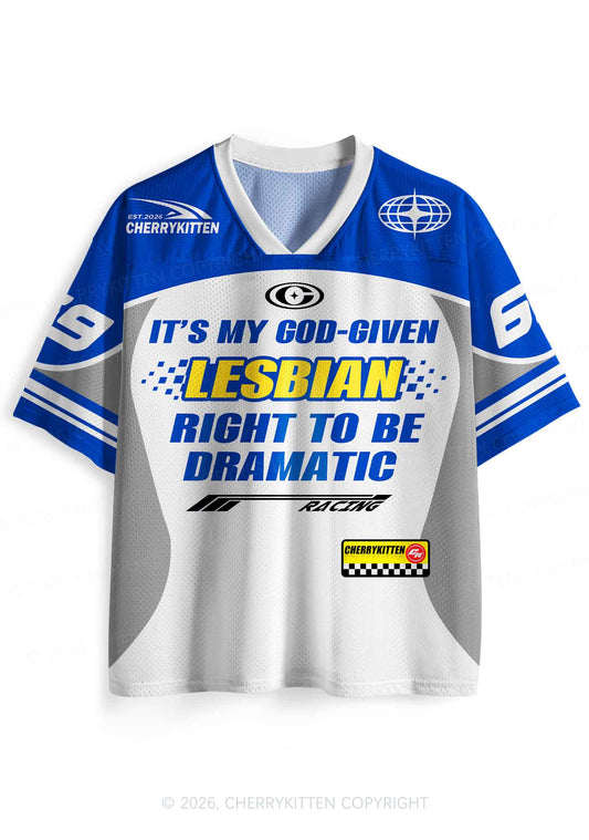God Given Lesbian Right Pride Y2K Sport Jersey Shirts Cherrykitten