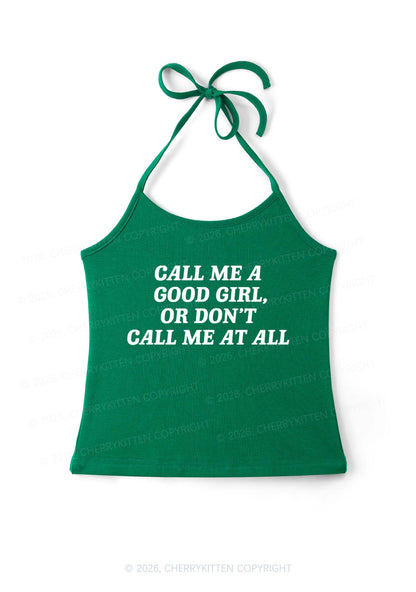 Call Me Good Girl Y2K Halter Neck Cami Cherrykitten