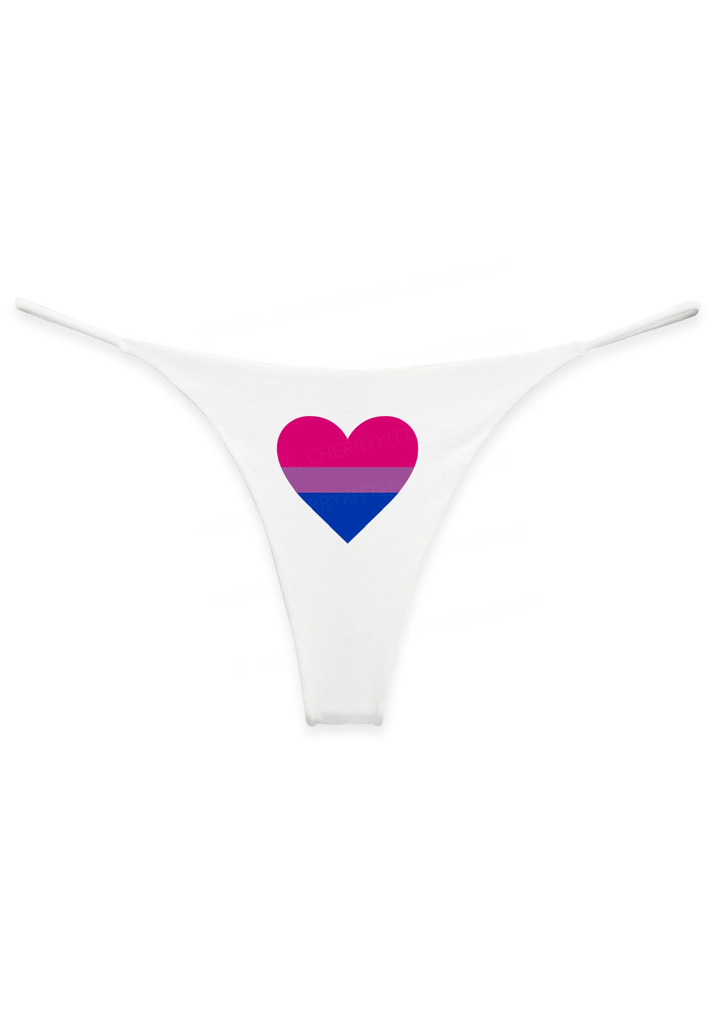 Bisexual Heart Pride Y2K Bikini String Thong Cherrykitten