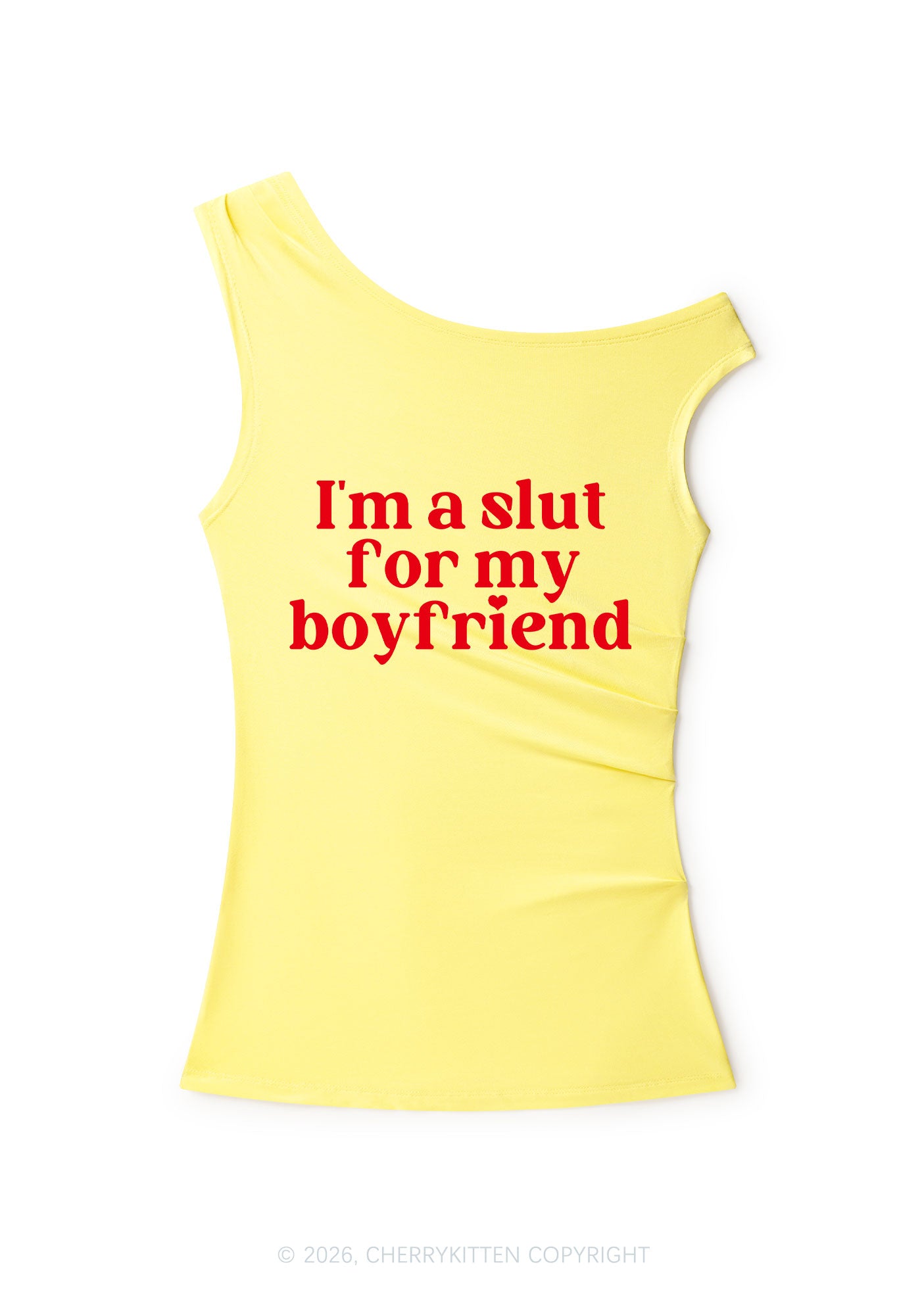 Slxt For My BF Valentine's Day Y2K Off Shoulder Tank Top Cherrykitten