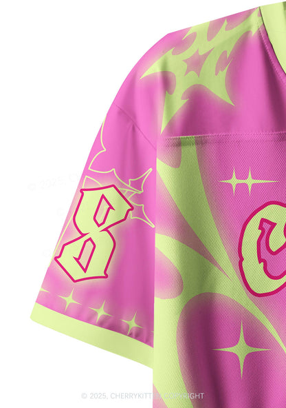 Custom Hot Pink Cxxt Y2K Crop Sport Jersey Shirts Cherrykitten