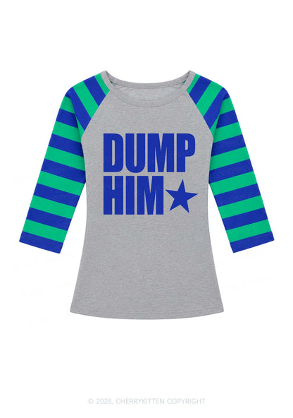 Dump Him Y2K Raglan Sleeve Crop Top Cherrykitten