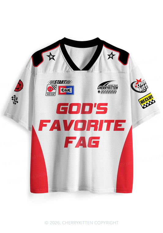 Red Gods Favorite Fag Pride Y2K Sport Jersey Shirts Cherrykitten