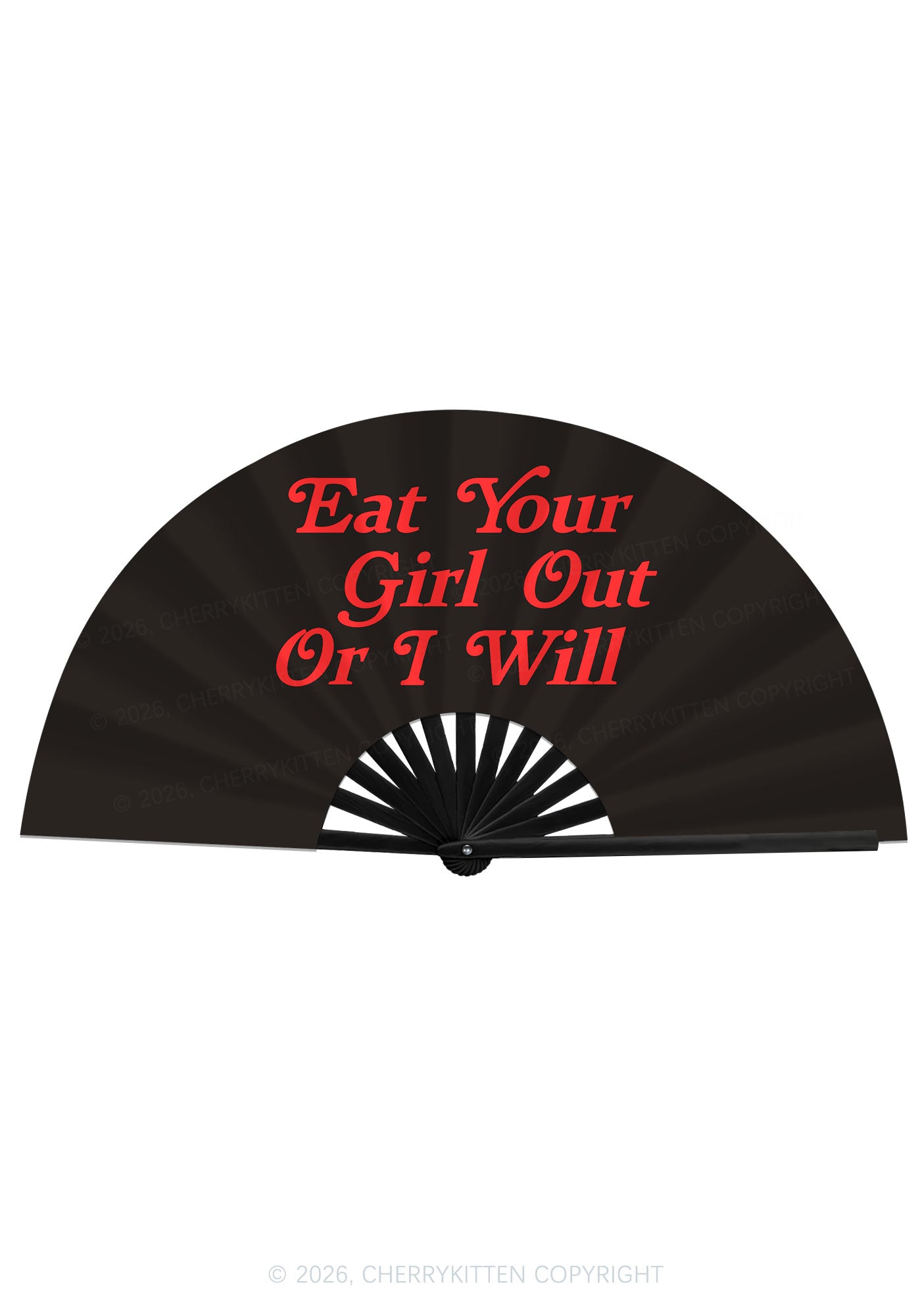 Eat Your Girl Out Y2K Rave Hand Fan Cherrykitten