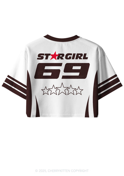 Custom Five Stars Girl Y2K Crop Sport Jersey Shirts Cherrykitten