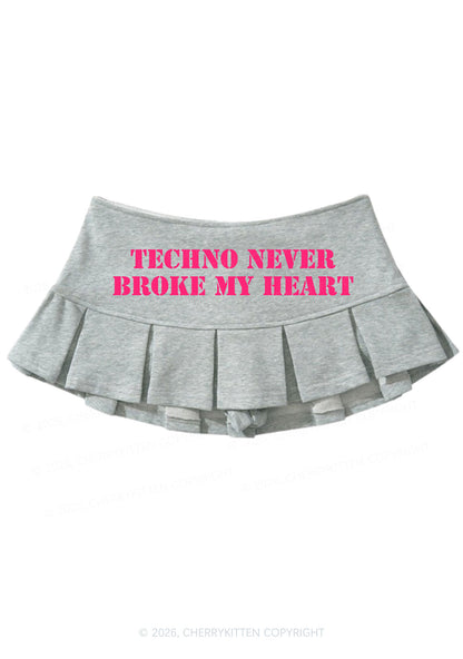 Techno Heart Y2K Mini Pleated Skirts Cherrykitten