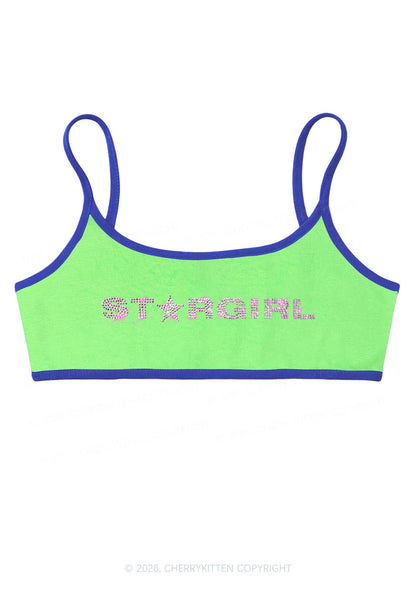 Rhinestone Stargirl Y2K Super Crop Cami Cherrykitten