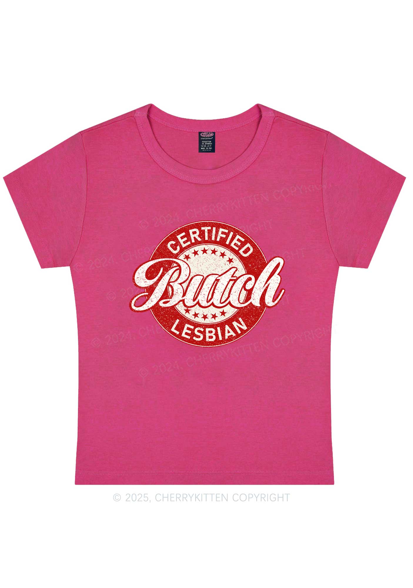 Certified Butch Lesbian Y2K Baby Tee Cherrykitten