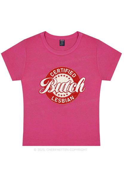 Certified Butch Lesbian Y2K Baby Tee Cherrykitten