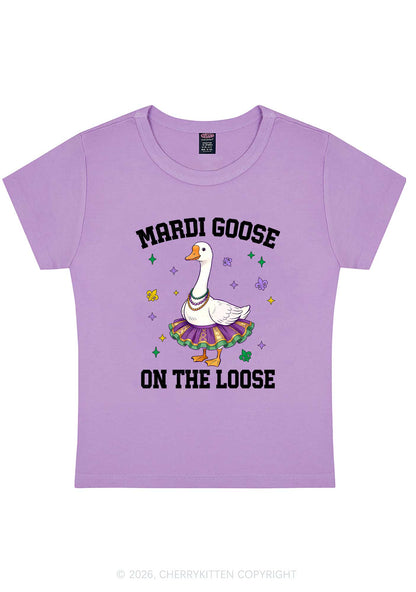 Mardi Gras Goose Y2K Baby Tee Cherrykitten