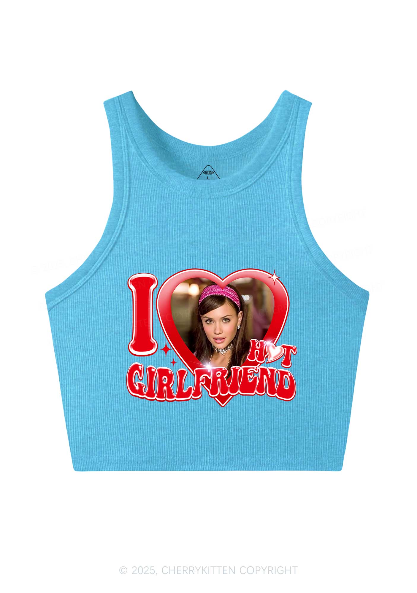 Custom I Love My Hot Girlfriend Y2K Crop Tank Top Cherrykitten