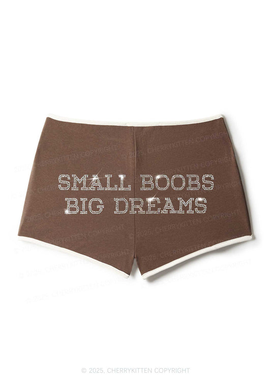 Rhinestone Small But Big Dreams Y2K Booty Shorts Cherrykitten