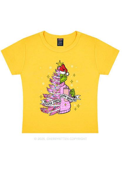 Christmas Sorta Merry Y2K Baby Tee Cherrykitten
