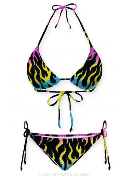 Pansexuality Flame Pride Y2K Print Bikini Set Cherrykitten