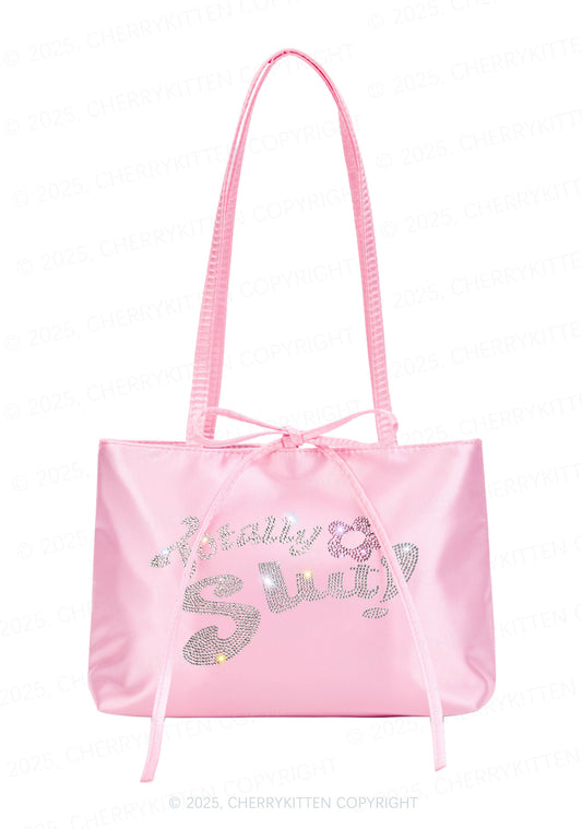 Rhinestone Totally Slxt Y2K Satin Bags Cherrykitten