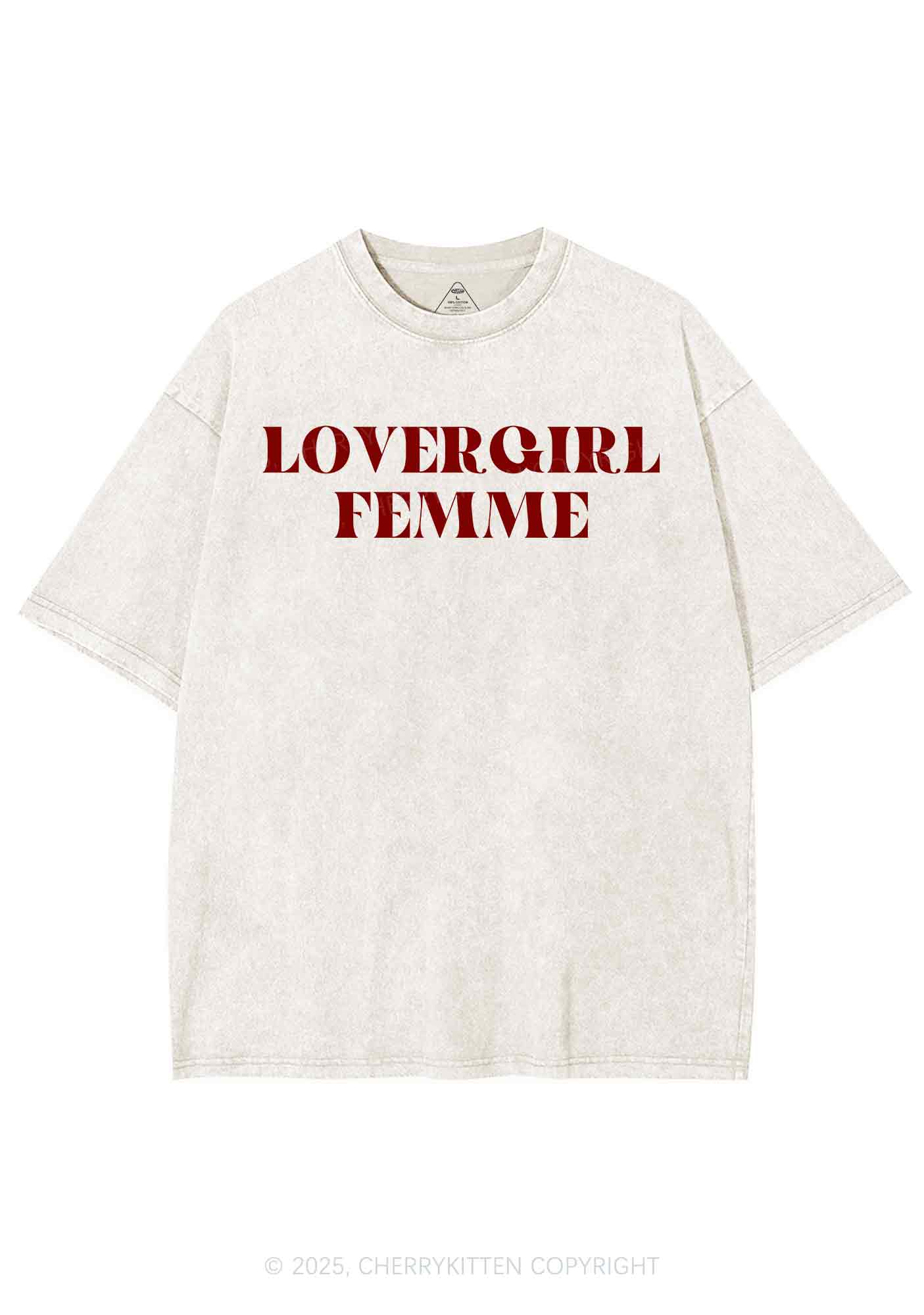 Lovergirl Femme Pride Y2K Shirts Washed Tee Cherrykitten