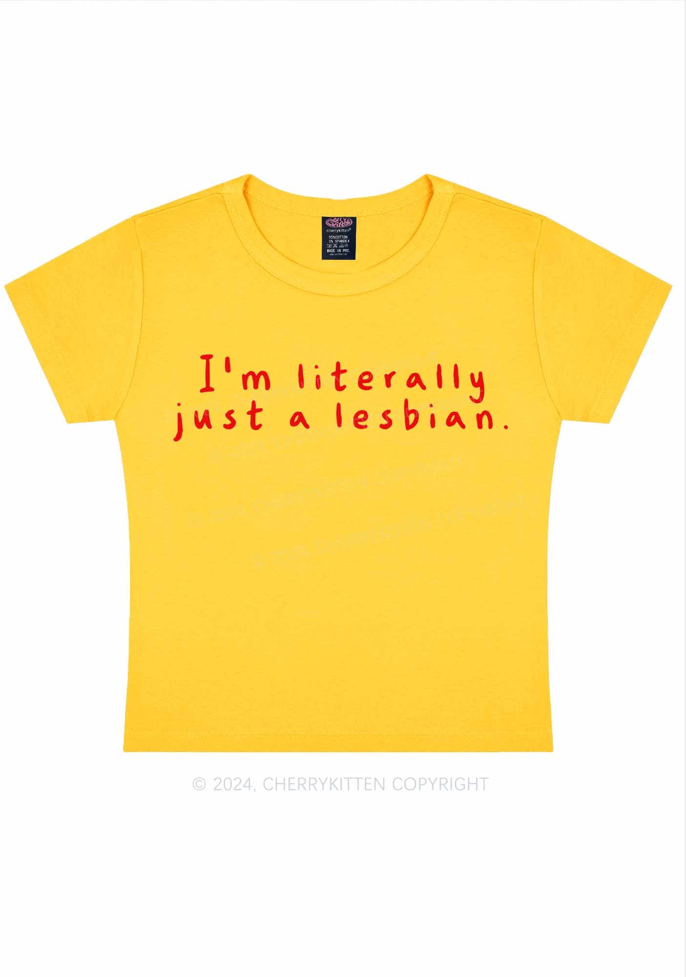 Just A Lesbian Y2K Baby Tee Cherrykitten