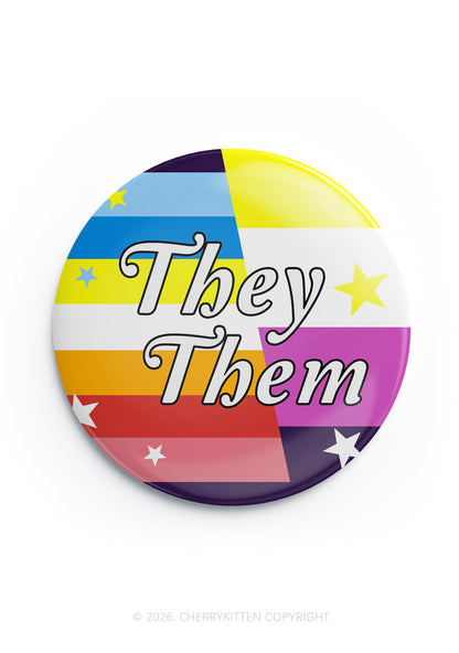They Them Nonbinary Flag Pride 1Pc Y2K Pin Badge Cherrykitten